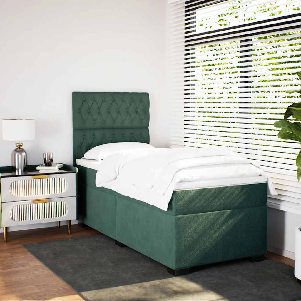 Sommier à lattes de lit avec matelas Vert foncé 90x190 cm - XIOS