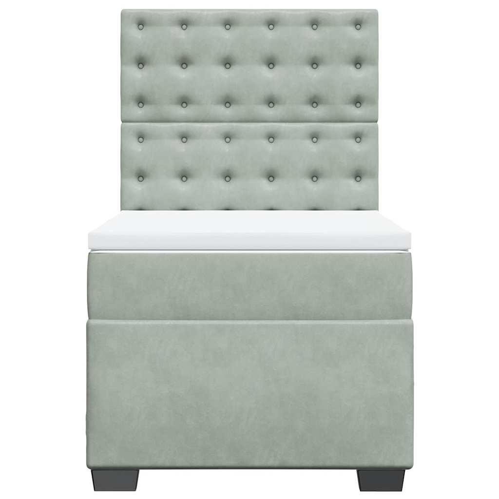 Sommier à lattes de lit et matelas Gris clair 90x190 cm Velours - XIOS