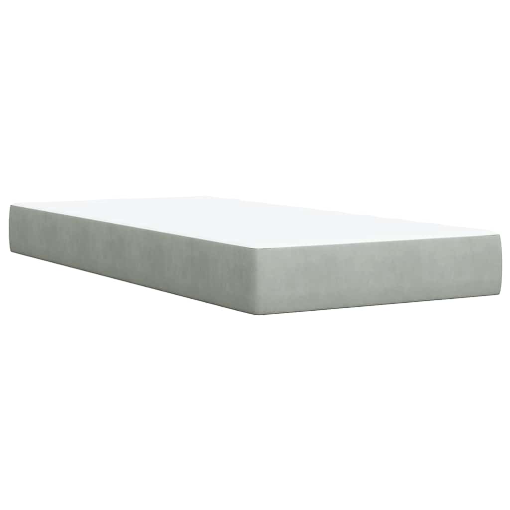 Sommier à lattes de lit et matelas Gris clair 90x190 cm Velours - XIOS