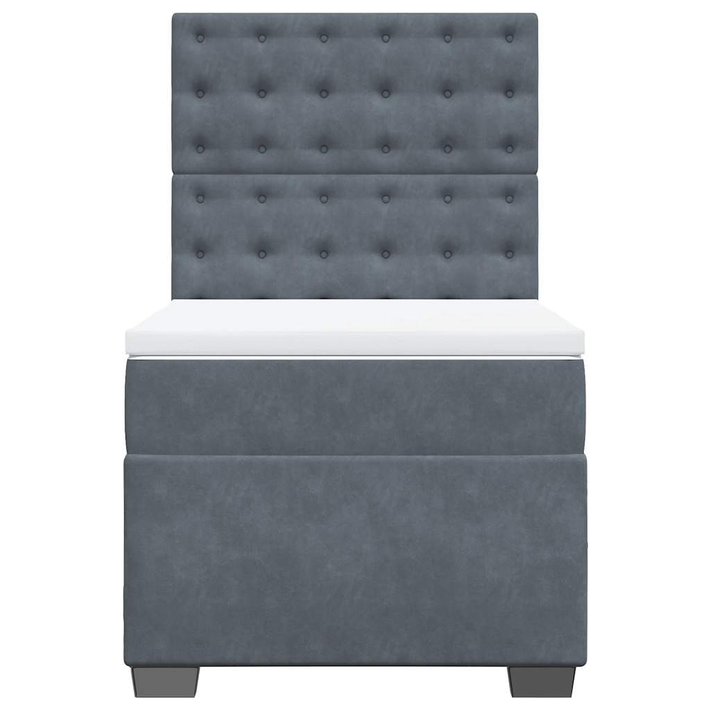 Sommier à lattes de lit et matelas Gris foncé 90x190 cm Velours - XIOS