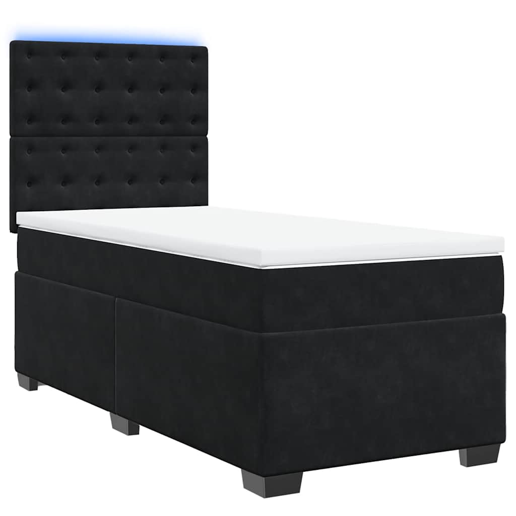 Sommier à lattes de lit avec matelas Noir 90x190 cm Velours - XIOS