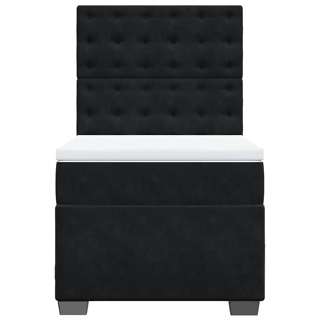 Sommier à lattes de lit avec matelas Noir 90x190 cm Velours - XIOS