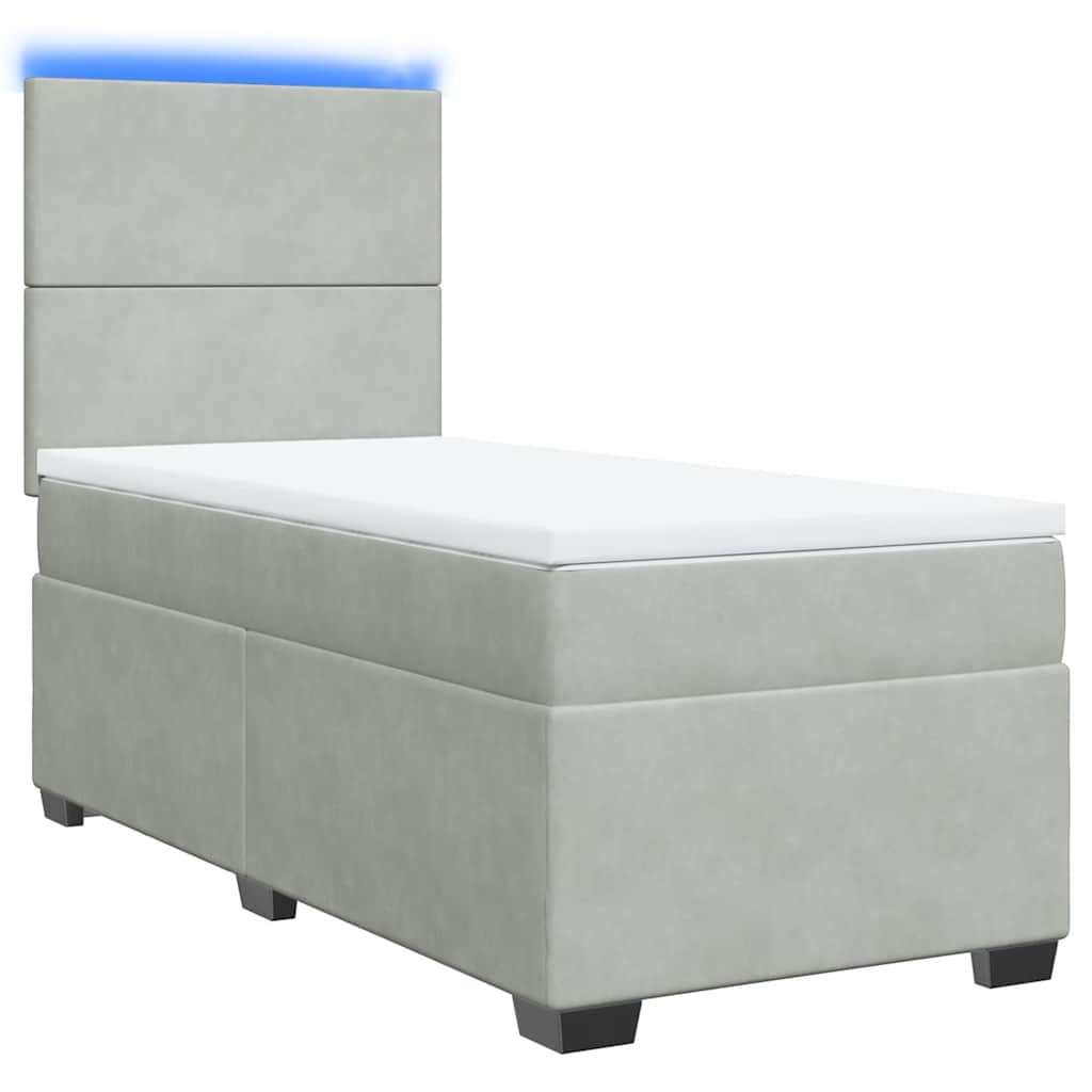 Sommier à lattes de lit et matelas Gris clair 90x200 cm Velours - XIOS