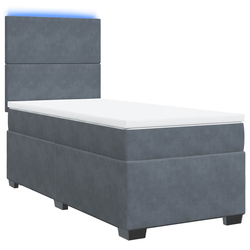 Sommier à lattes de lit et matelas Gris foncé 90x200 cm Velours - XIOS