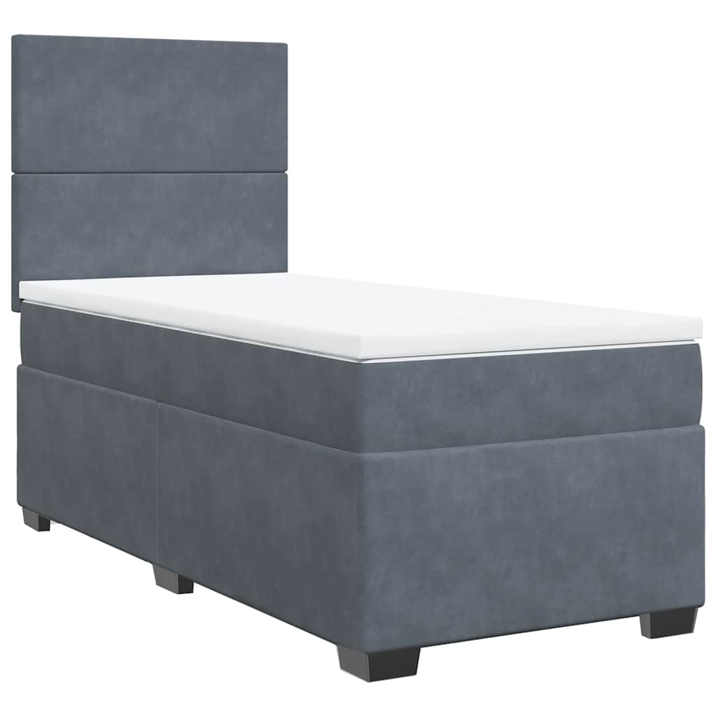 Sommier à lattes de lit et matelas Gris foncé 90x200 cm Velours - XIOS