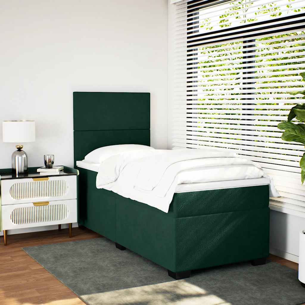 Sommier à lattes de lit avec matelas Vert foncé 90x200 cm - XIOS