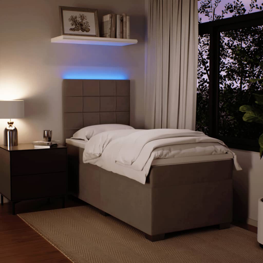 Sommier à lattes de lit et matelas Gris clair 90x200 cm Velours - XIOS