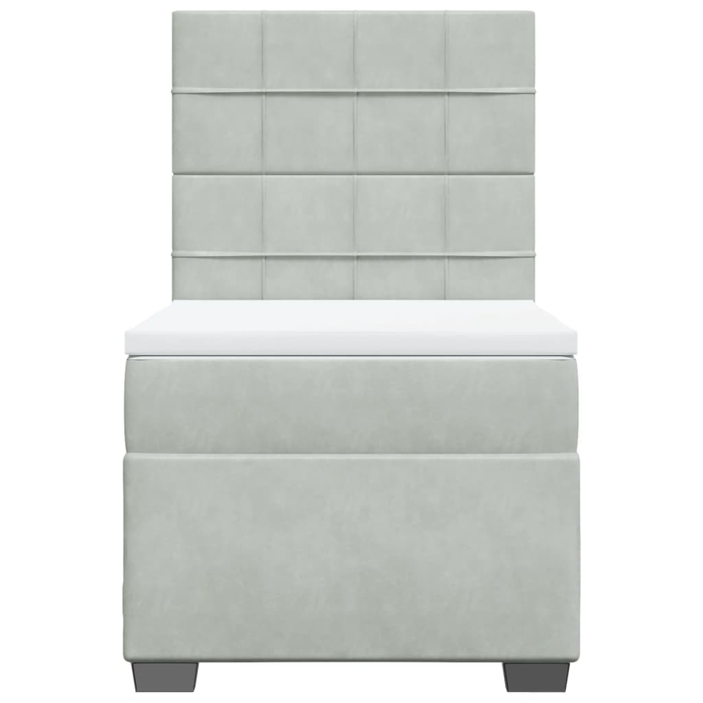 Sommier à lattes de lit et matelas Gris clair 90x200 cm Velours - XIOS