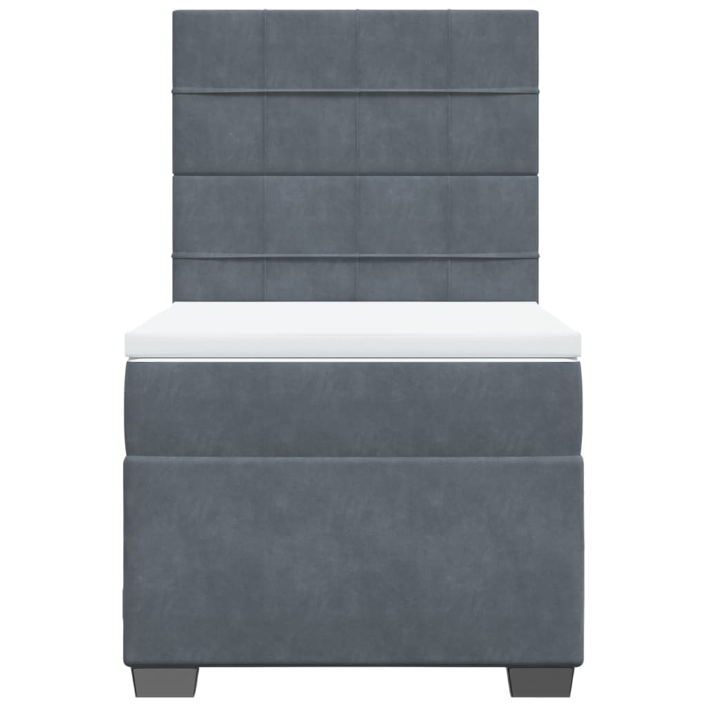 Sommier à lattes de lit et matelas Gris foncé 90x200 cm Velours - XIOS