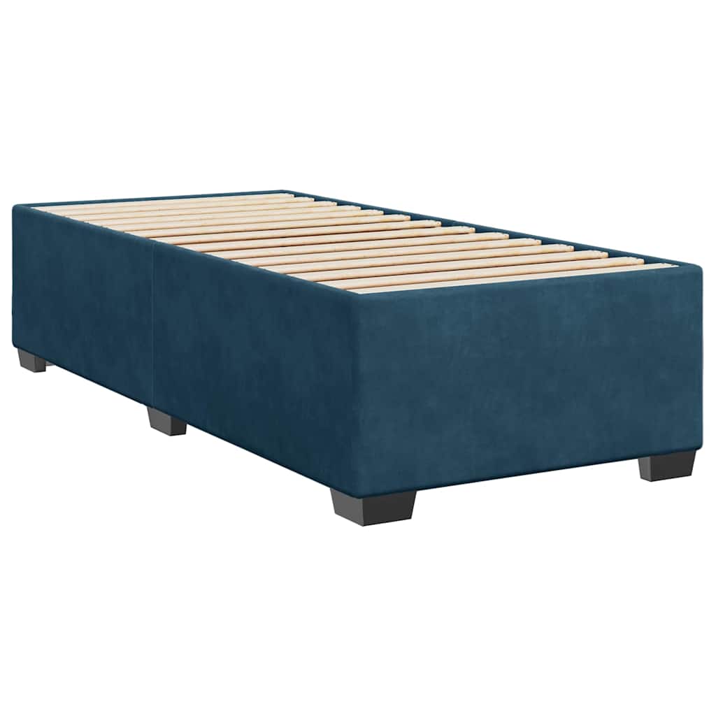 Sommier à lattes de lit avec matelas bleu 90x200 cm velours - XIOS