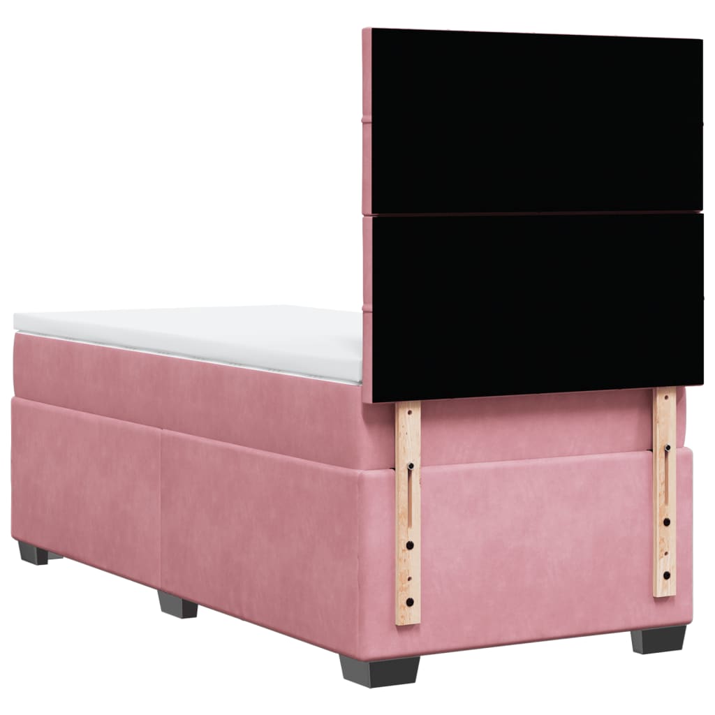 Sommier à lattes de lit avec matelas Rose 90x200 cm Velours