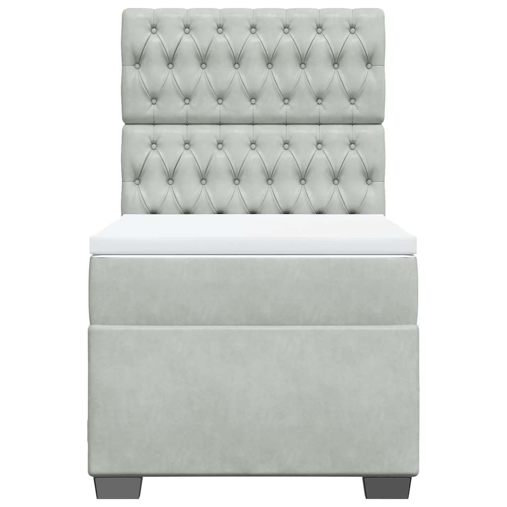 Sommier à lattes de lit et matelas Gris clair 90x200 cm Velours - XIOS