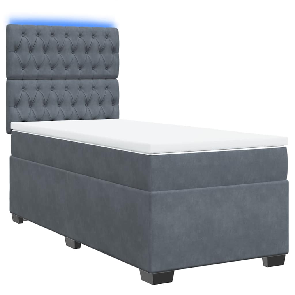 Sommier à lattes de lit et matelas Gris foncé 90x200 cm Velours - XIOS