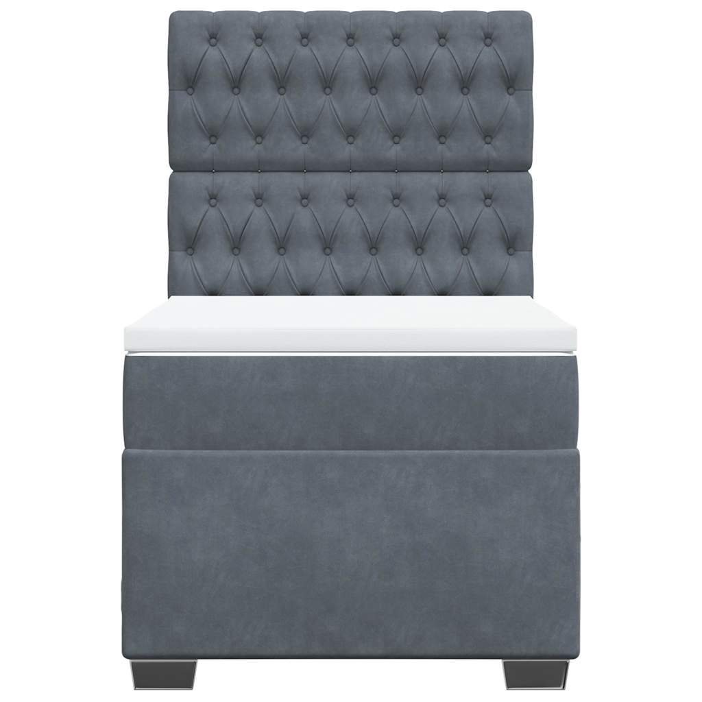 Sommier à lattes de lit et matelas Gris foncé 90x200 cm Velours - XIOS