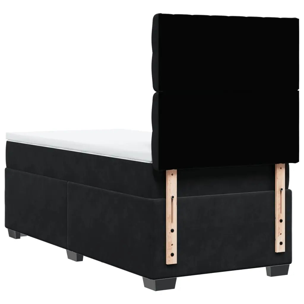 Sommier à lattes de lit avec matelas Noir 90x200 cm Velours - XIOS