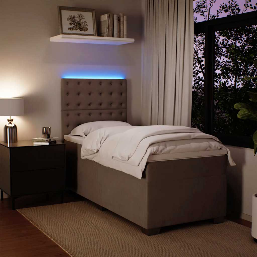 Sommier à lattes de lit et matelas Gris clair 90x200 cm Velours - XIOS