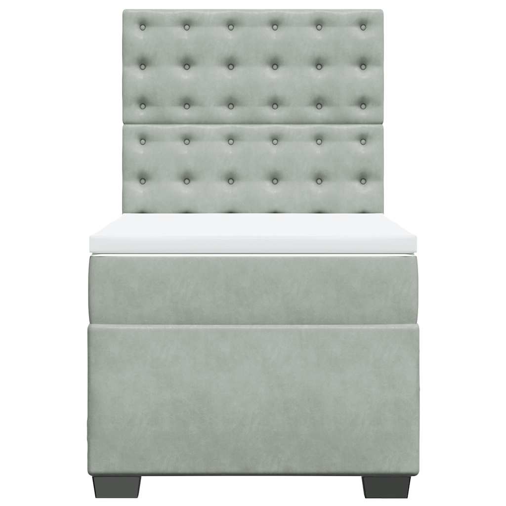 Sommier à lattes de lit et matelas Gris clair 90x200 cm Velours - XIOS