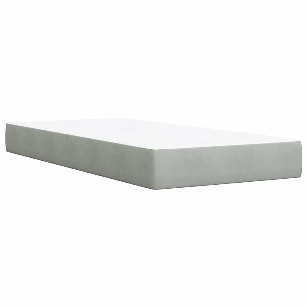 Sommier à lattes de lit et matelas Gris clair 90x200 cm Velours - XIOS