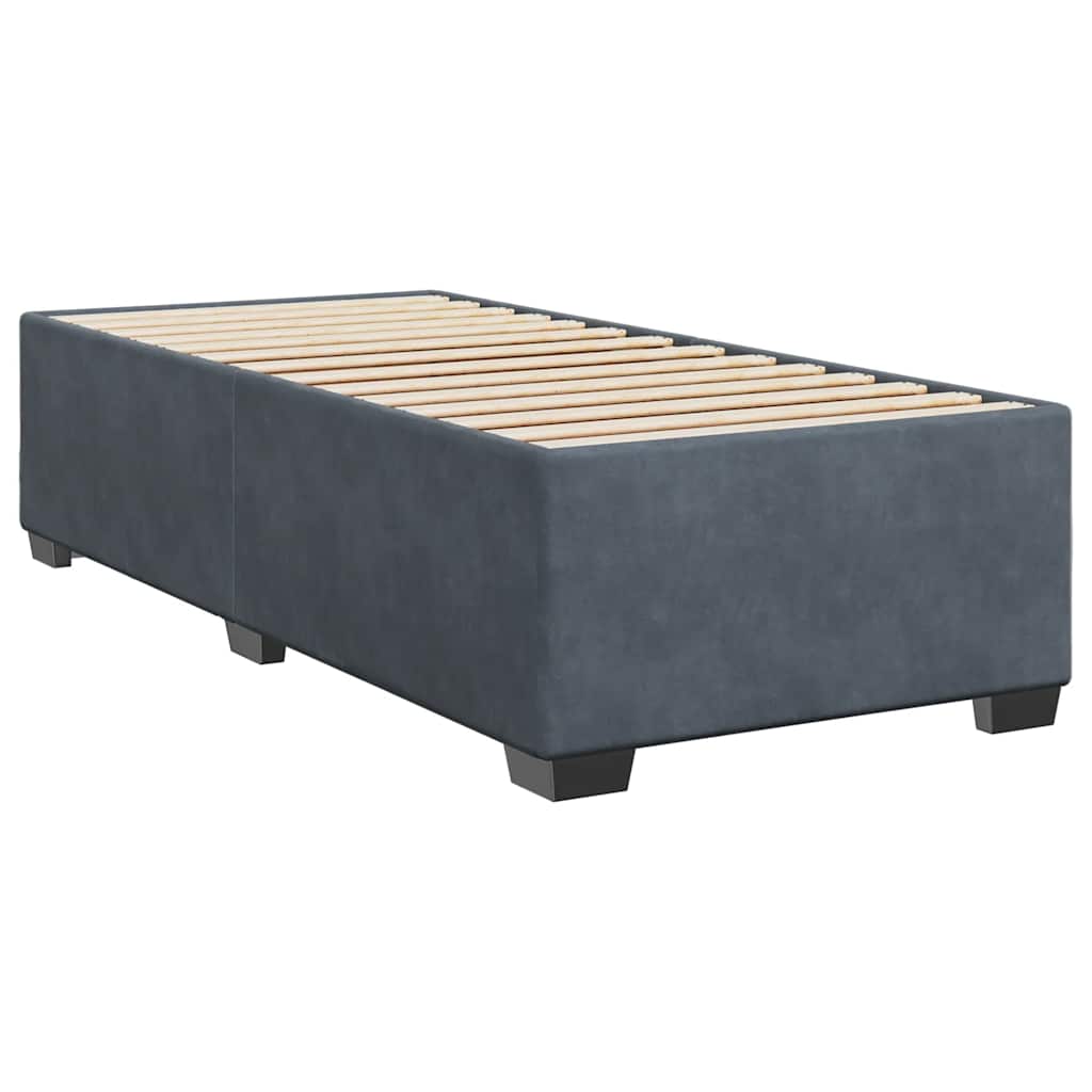 Sommier à lattes de lit et matelas Gris foncé 90x200 cm Velours - XIOS