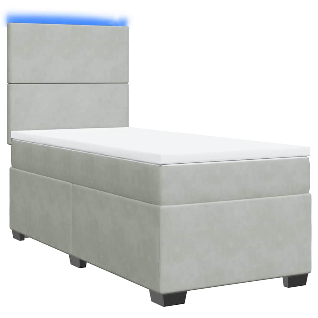Sommier à lattes de lit et matelas Gris clair 100x200cm Velours - XIOS