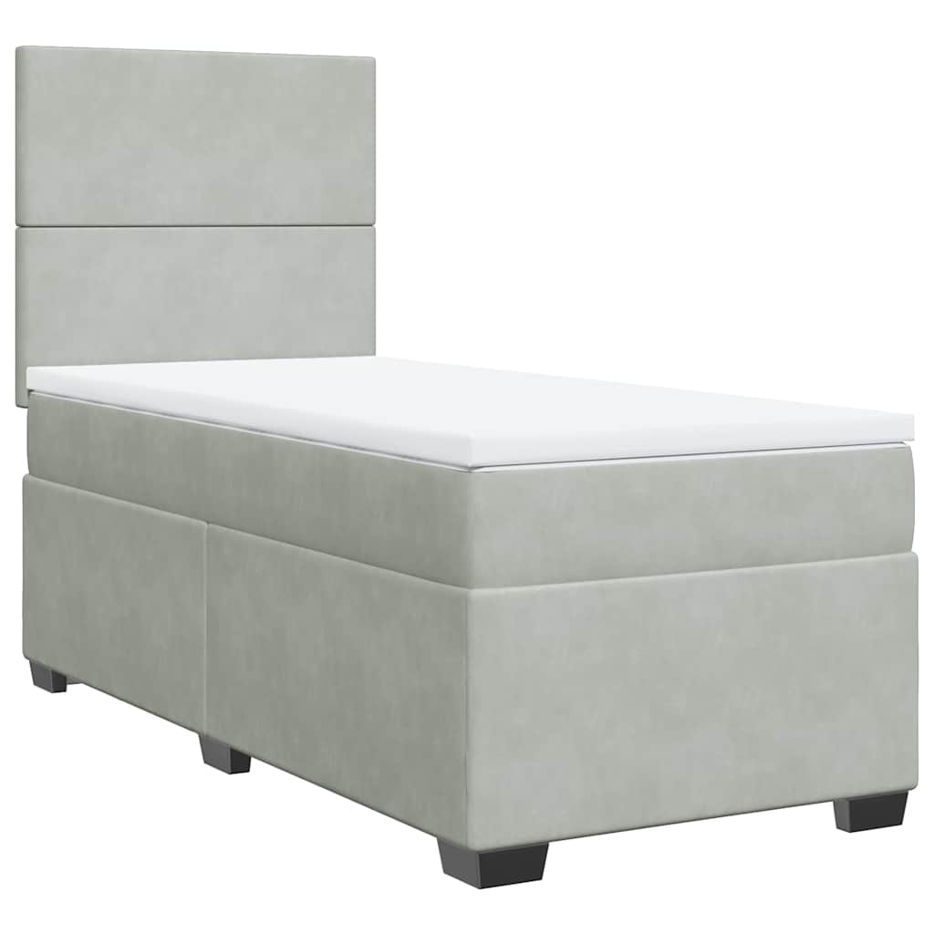 Sommier à lattes de lit et matelas Gris clair 100x200cm Velours - XIOS