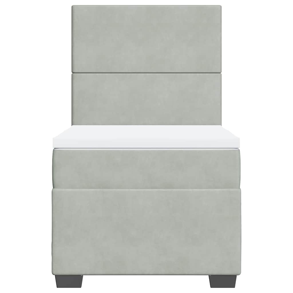 Sommier à lattes de lit et matelas Gris clair 100x200cm Velours - XIOS