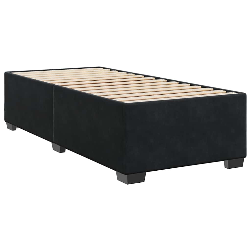Sommier à lattes de lit avec matelas Noir 100x200 cm Velours - XIOS