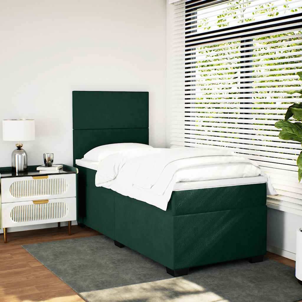 Sommier à lattes de lit avec matelas Vert foncé 100x200 cm - XIOS