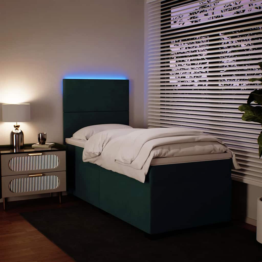 Sommier à lattes de lit avec matelas Vert foncé 100x200 cm - XIOS