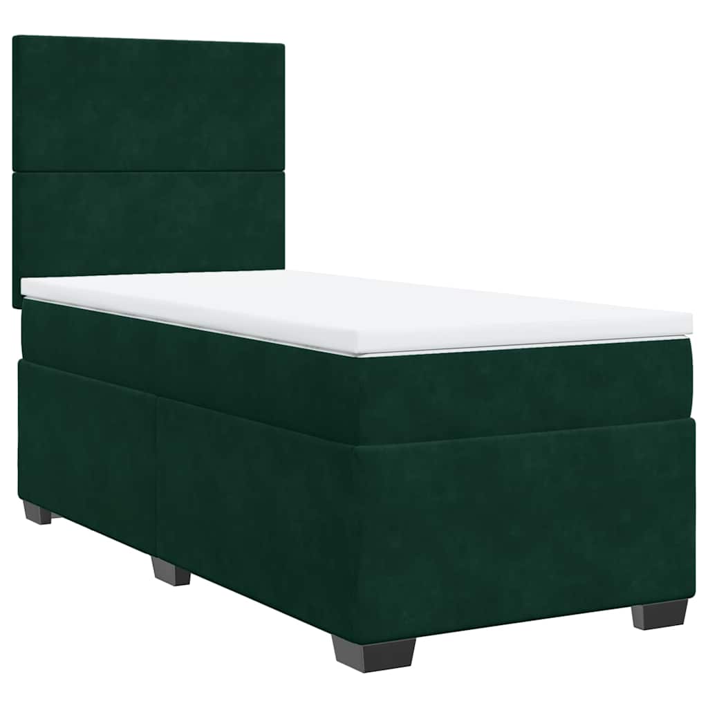 Sommier à lattes de lit avec matelas Vert foncé 100x200 cm - XIOS