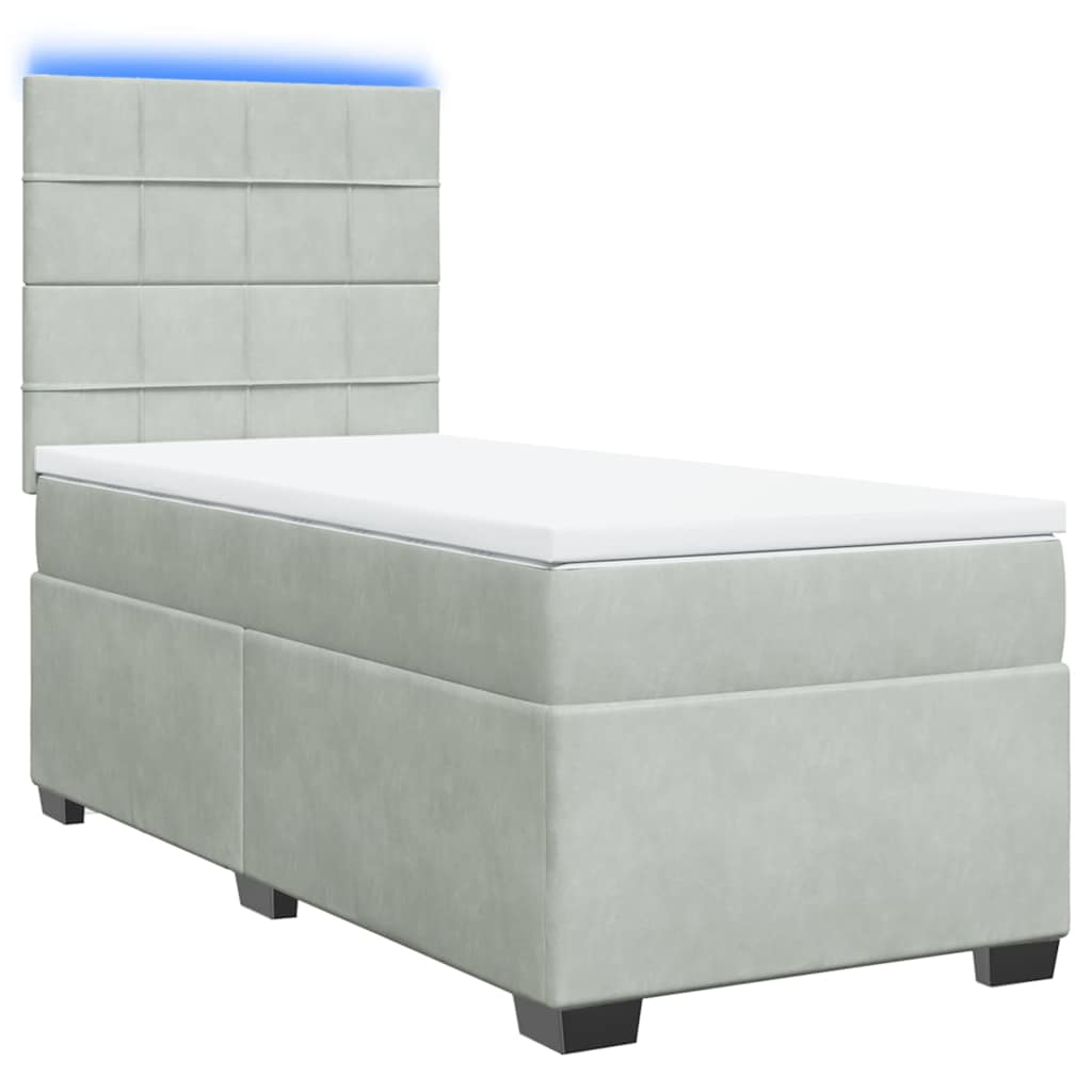 Sommier à lattes de lit et matelas Gris clair 100x200cm Velours - XIOS