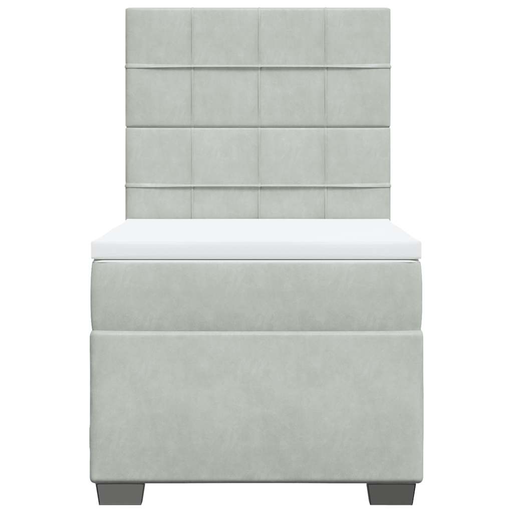 Sommier à lattes de lit et matelas Gris clair 100x200cm Velours - XIOS