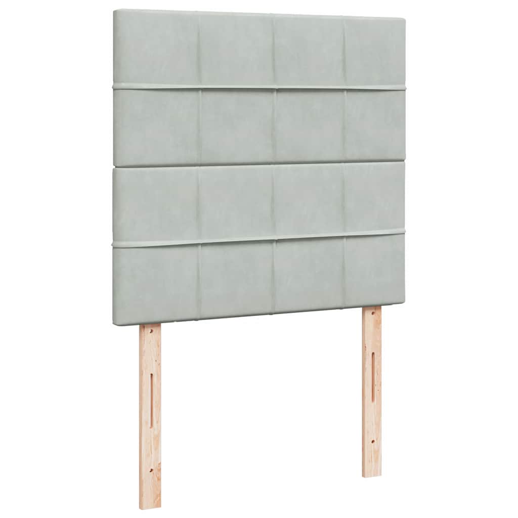 Sommier à lattes de lit et matelas Gris clair 100x200cm Velours - XIOS