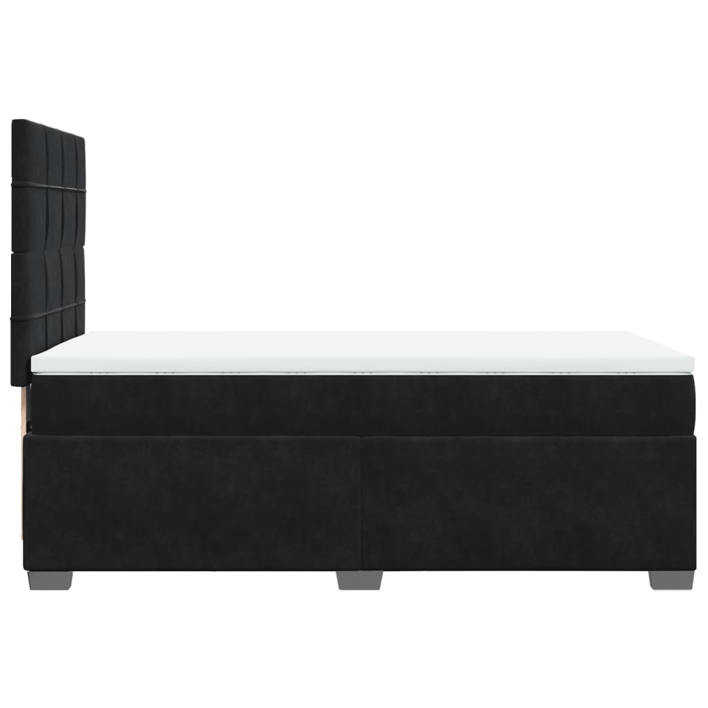 Sommier à lattes de lit avec matelas Noir 100x200 cm Velours - XIOS