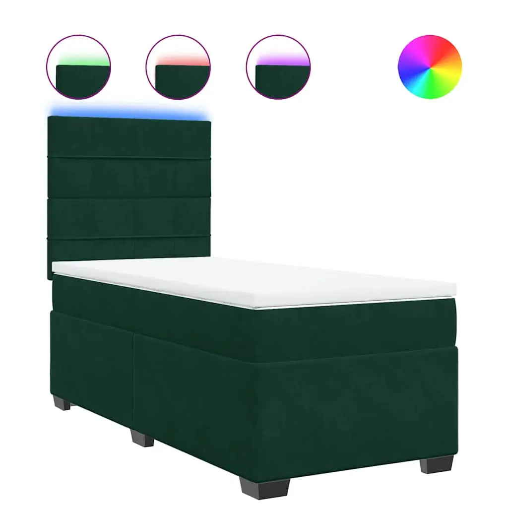 Sommier à lattes de lit avec matelas Vert foncé 100x200 cm - XIOS
