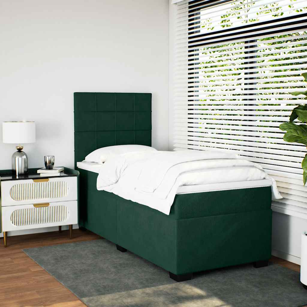 Sommier à lattes de lit avec matelas Vert foncé 100x200 cm - XIOS