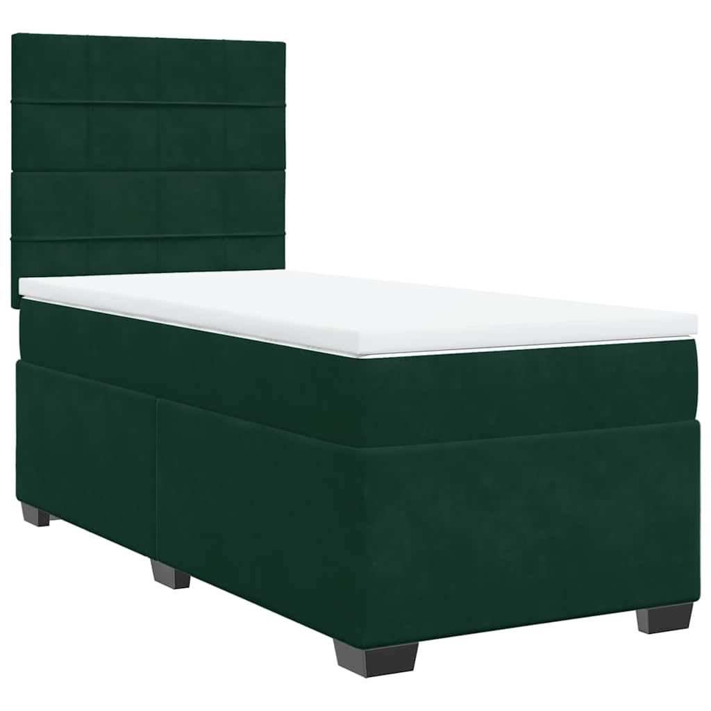 Sommier à lattes de lit avec matelas Vert foncé 100x200 cm - XIOS