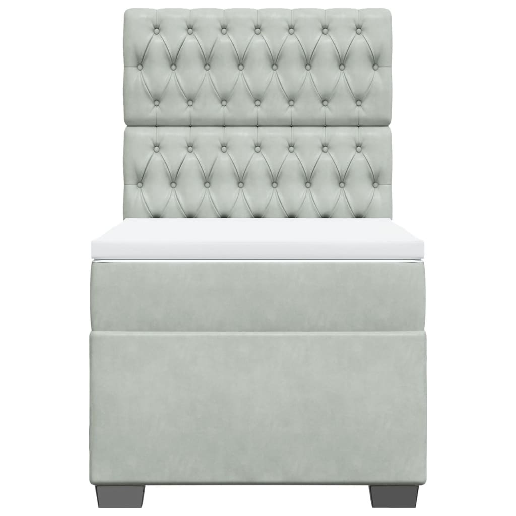 Sommier à lattes de lit et matelas Gris clair 100x200cm Velours - XIOS