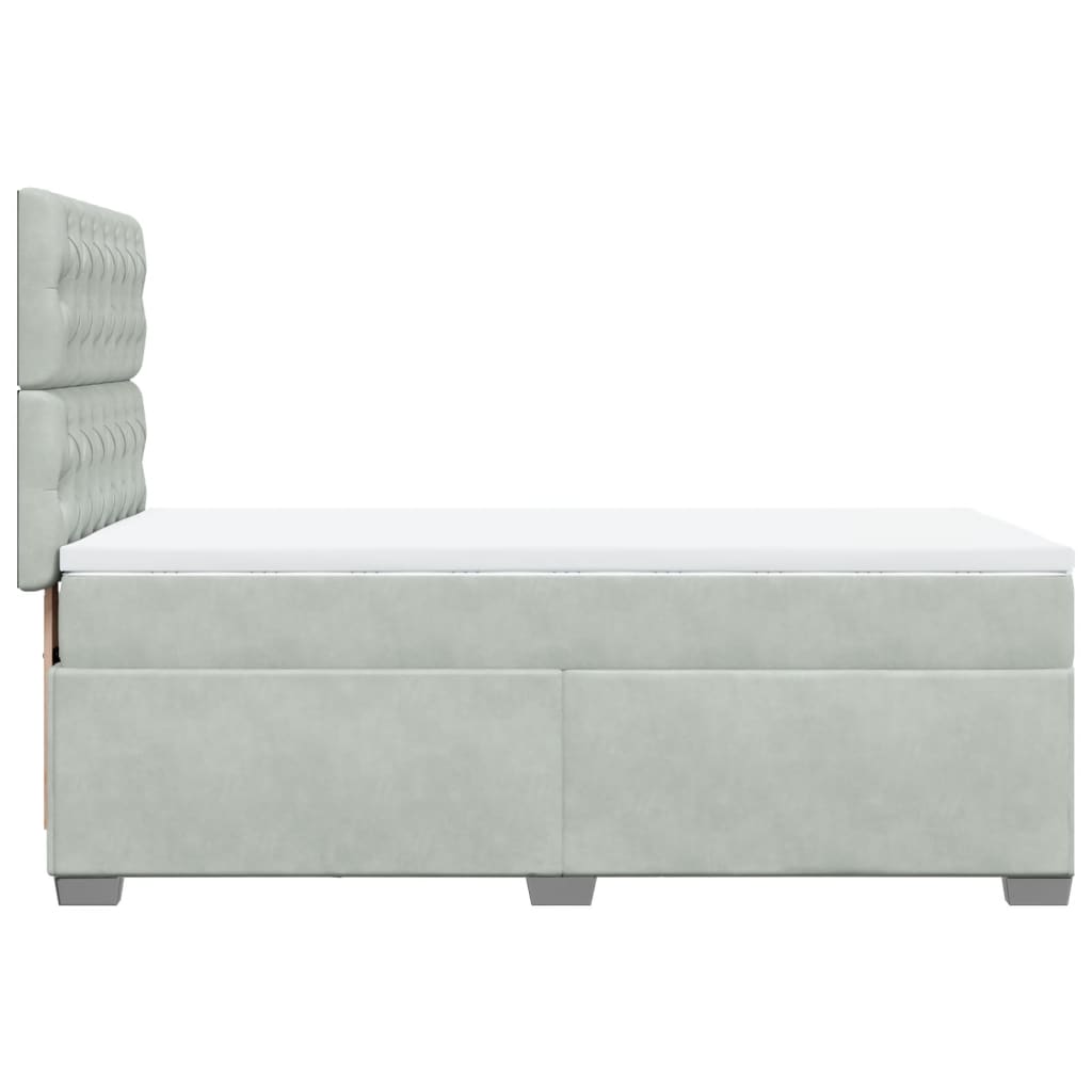 Sommier à lattes de lit et matelas Gris clair 100x200cm Velours - XIOS