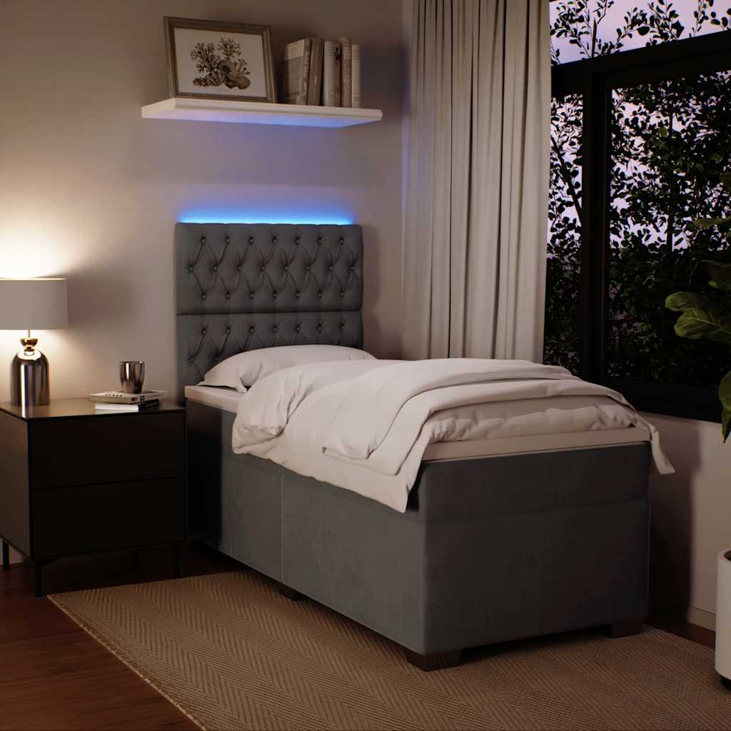 Sommier à lattes de lit avec matelas Gris foncé 100x200 cm - XIOS