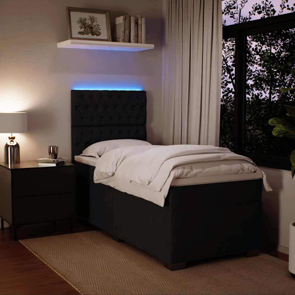 Sommier à lattes de lit avec matelas Noir 100x200 cm Velours - XIOS