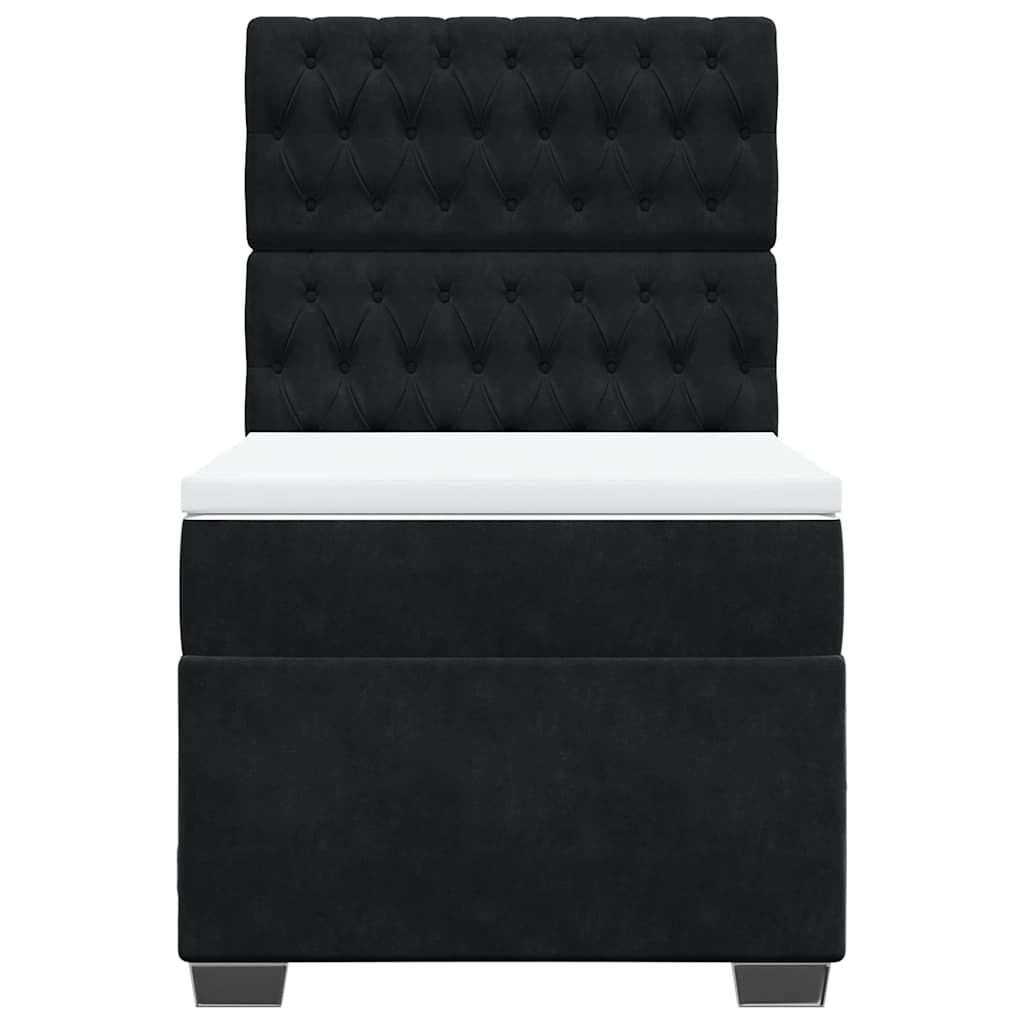 Sommier à lattes de lit avec matelas Noir 100x200 cm Velours - XIOS