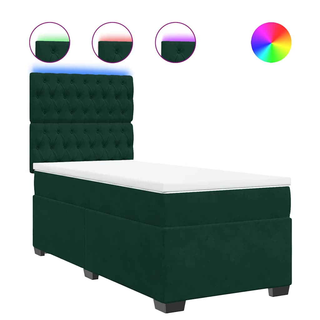 Sommier à lattes de lit avec matelas Vert foncé 100x200 cm - XIOS