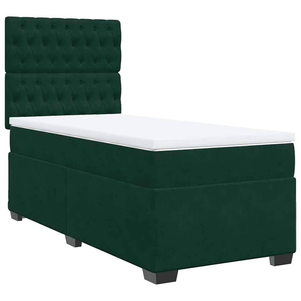 Sommier à lattes de lit avec matelas Vert foncé 100x200 cm - XIOS