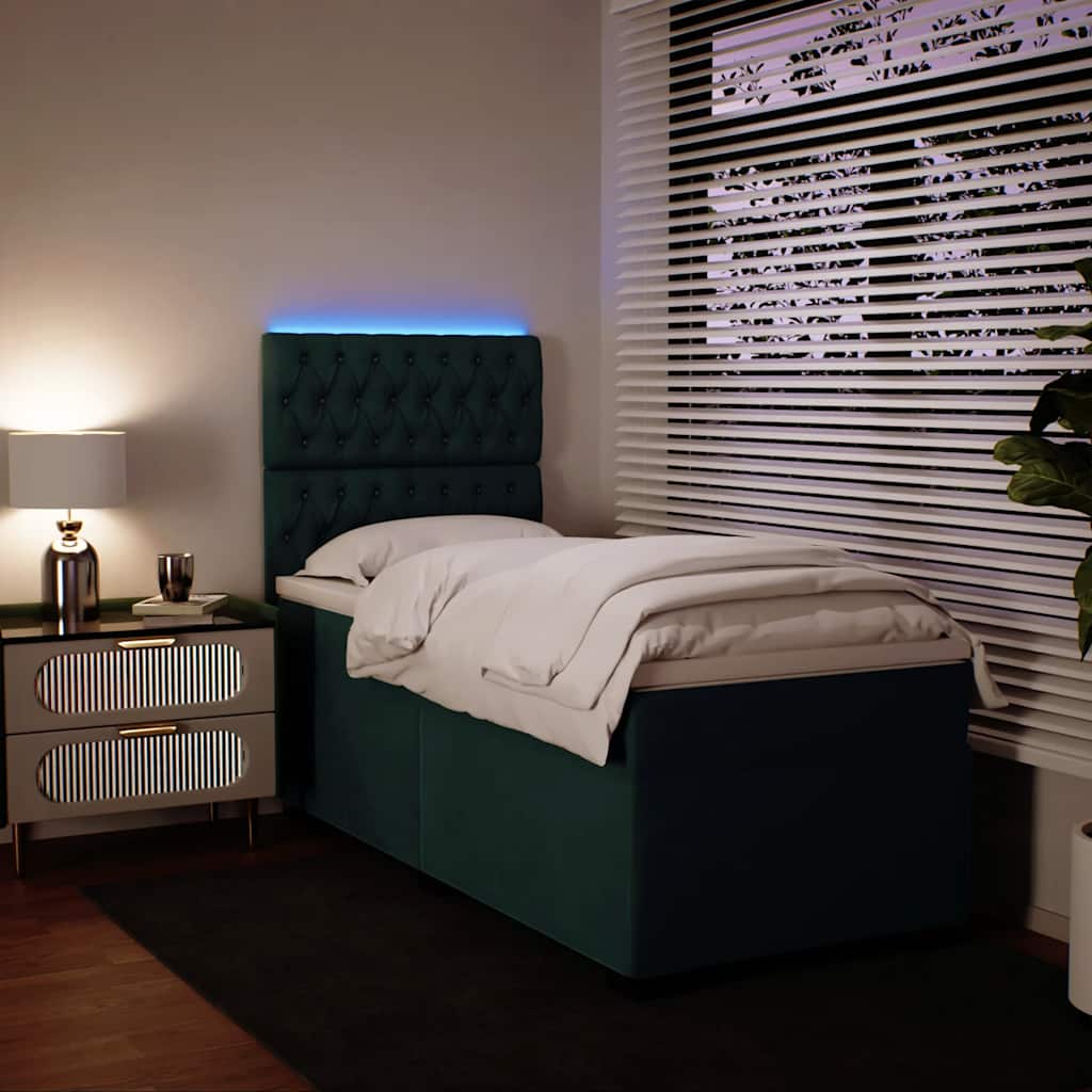 Sommier à lattes de lit avec matelas Vert foncé 100x200 cm - XIOS
