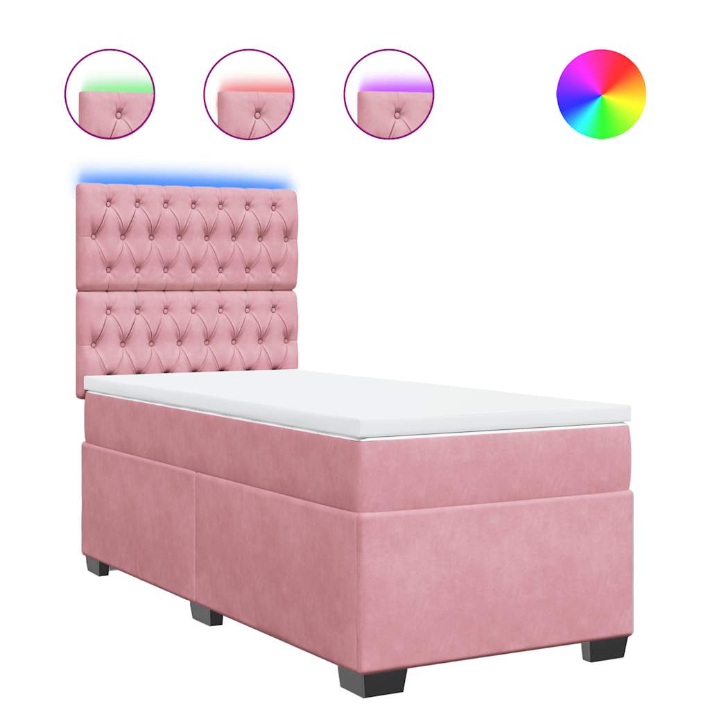 Sommier à lattes de lit avec matelas Rose 100x200 cm Velours - XIOS