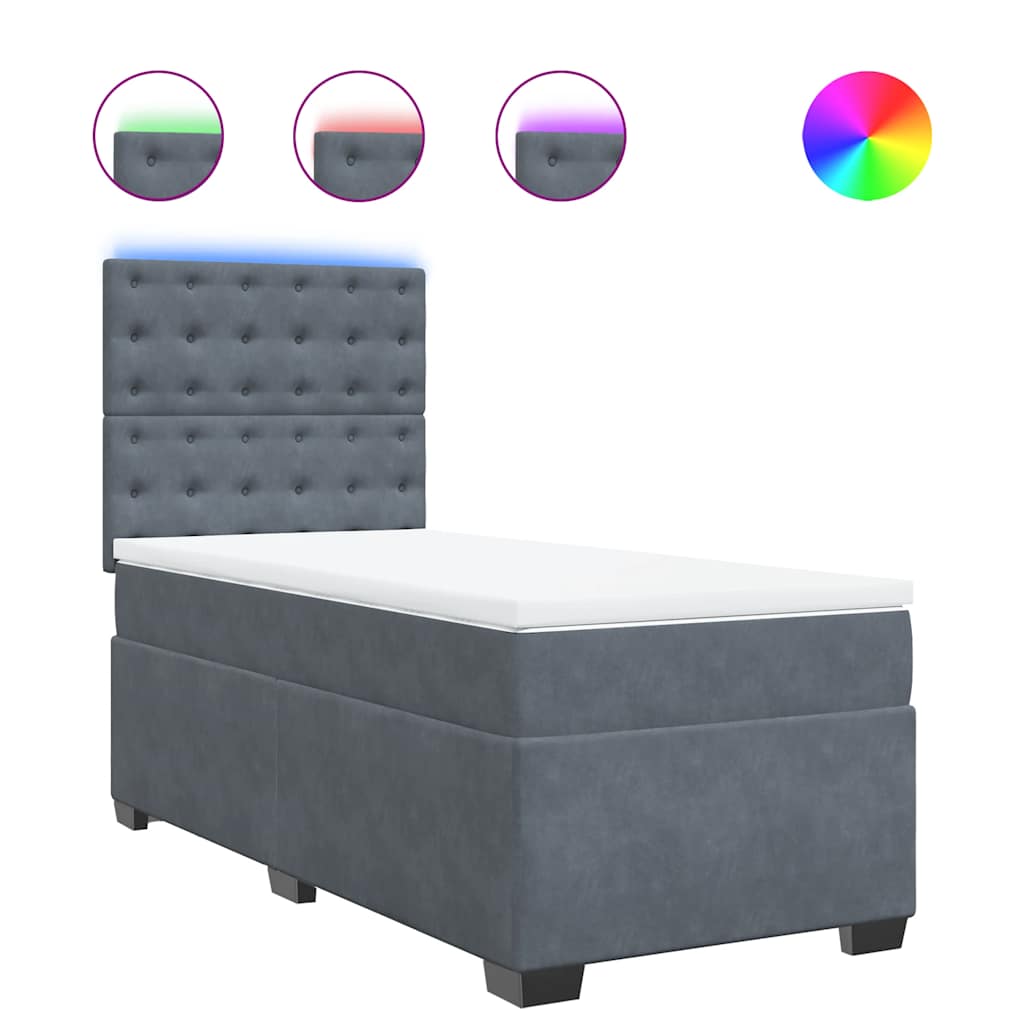 Sommier à lattes de lit avec matelas Gris foncé 100x200 cm - XIOS