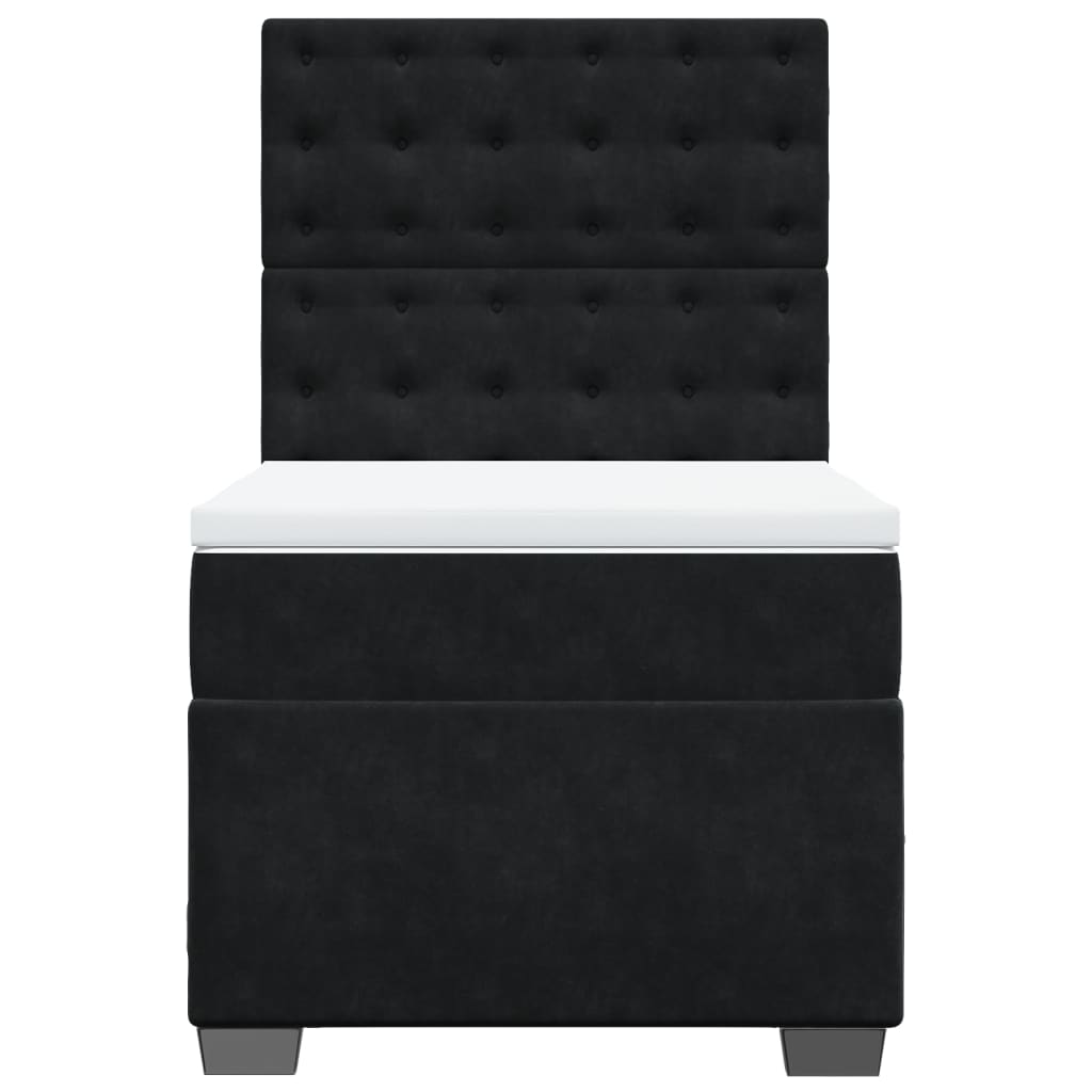 Sommier à lattes de lit avec matelas Noir 100x200 cm Velours - XIOS