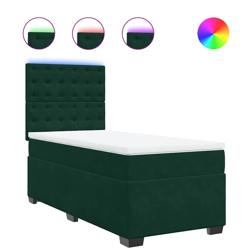 Sommier à lattes de lit avec matelas Vert foncé 100x200 cm - XIOS