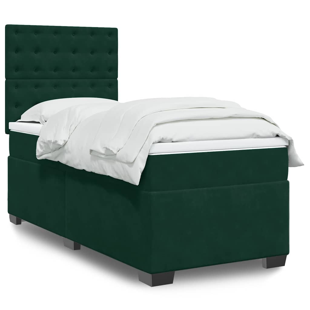 Sommier à lattes de lit avec matelas Vert foncé 100x200 cm - XIOS